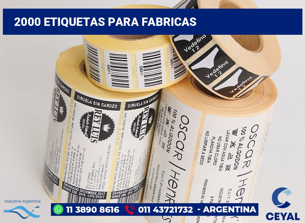 2000 Etiquetas para fabricas