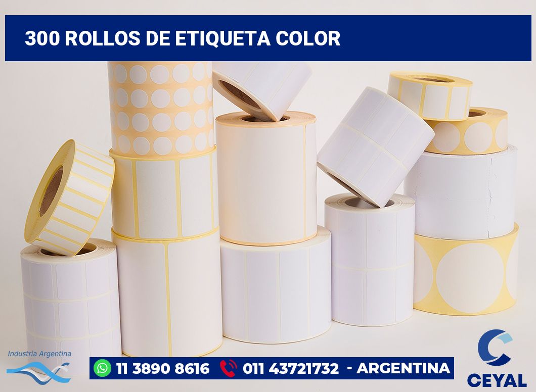 300 Rollos de etiqueta color