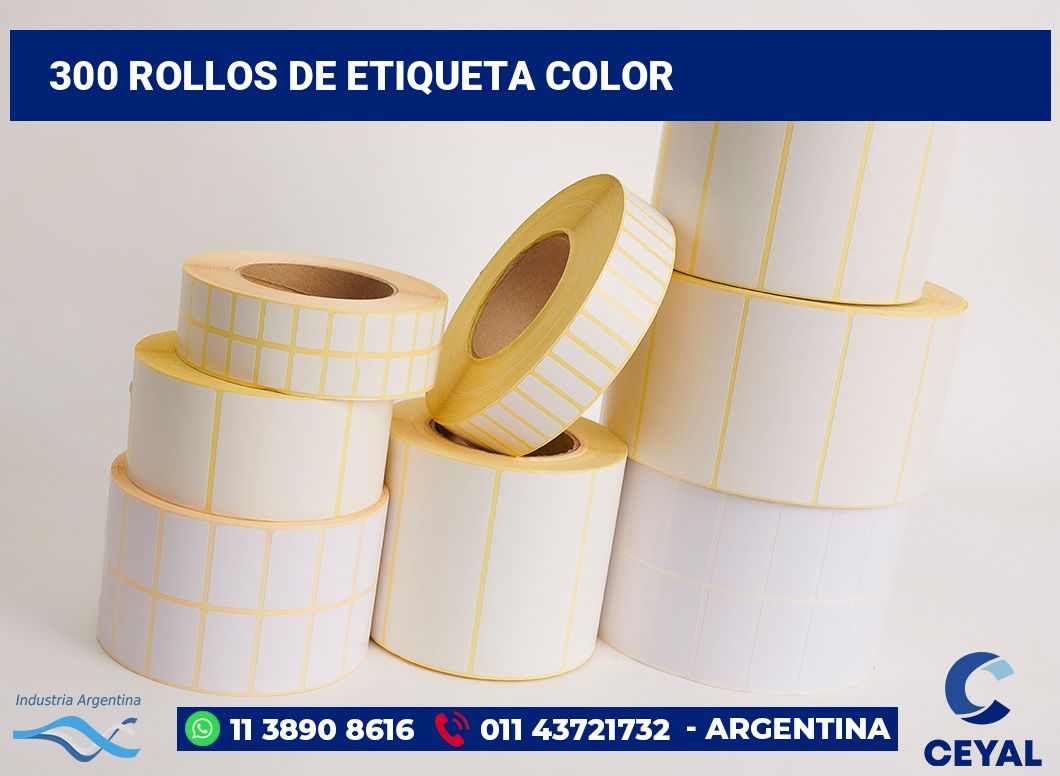 300 Rollos de etiqueta color