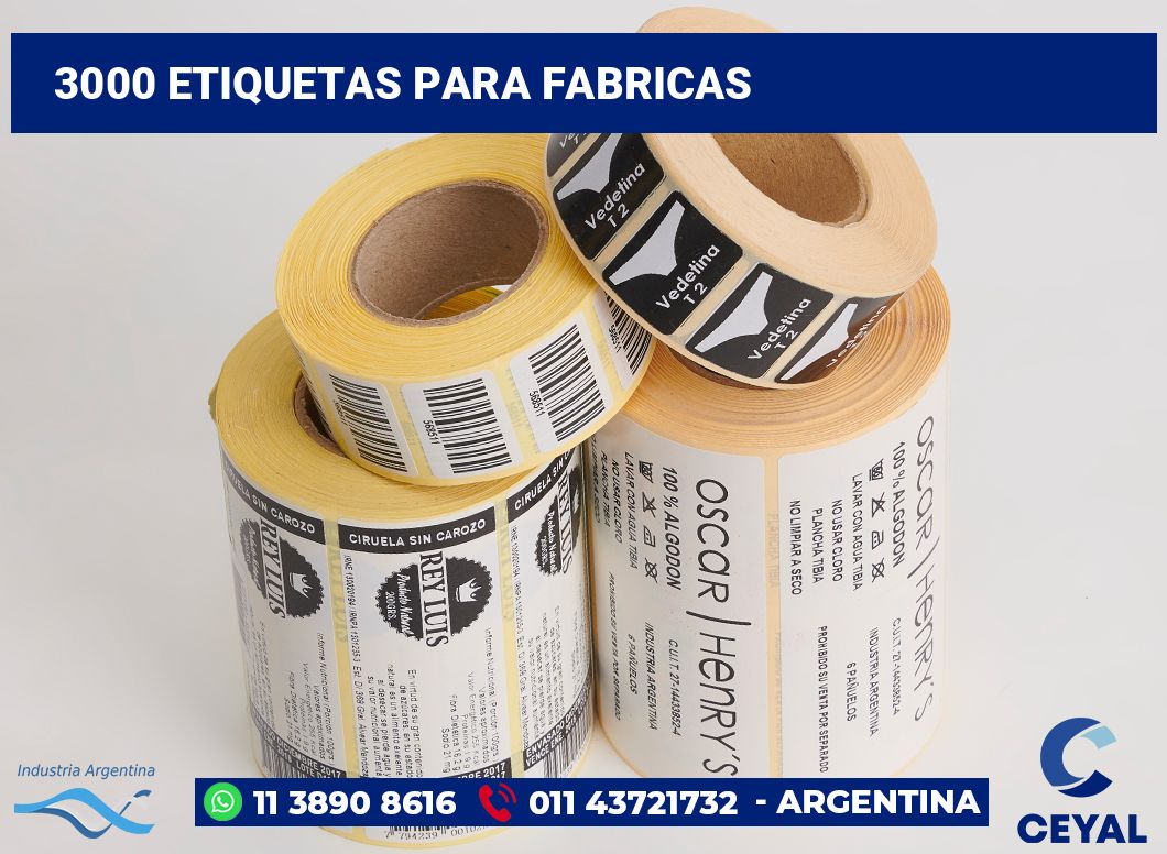 3000 Etiquetas para fabricas