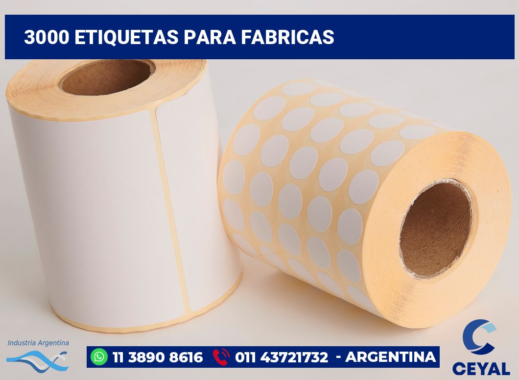 3000 Etiquetas para fabricas
