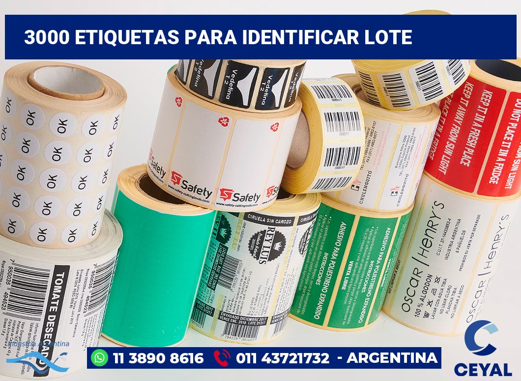 3000 Etiquetas para identificar lote