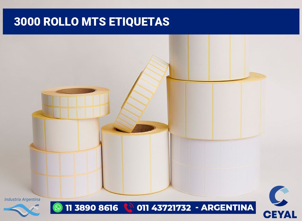 3000 Rollo mts etiquetas