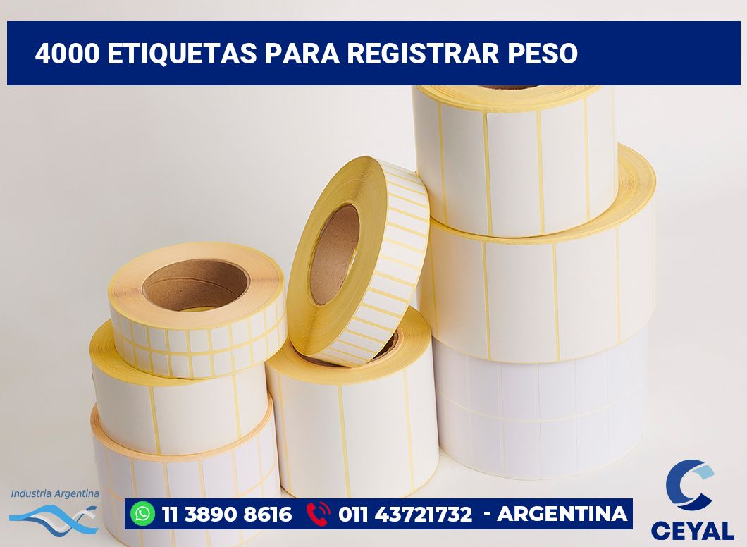 4000 Etiquetas para registrar peso