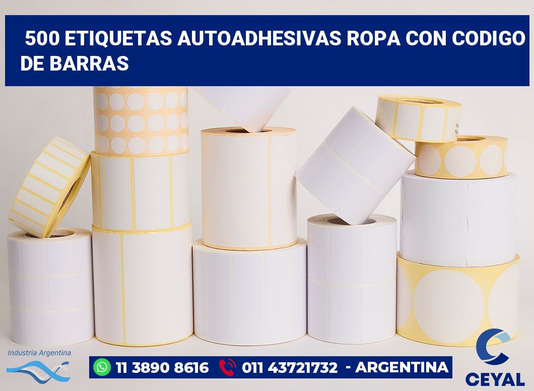500 Etiquetas autoadhesivas ropa con codigo de barras