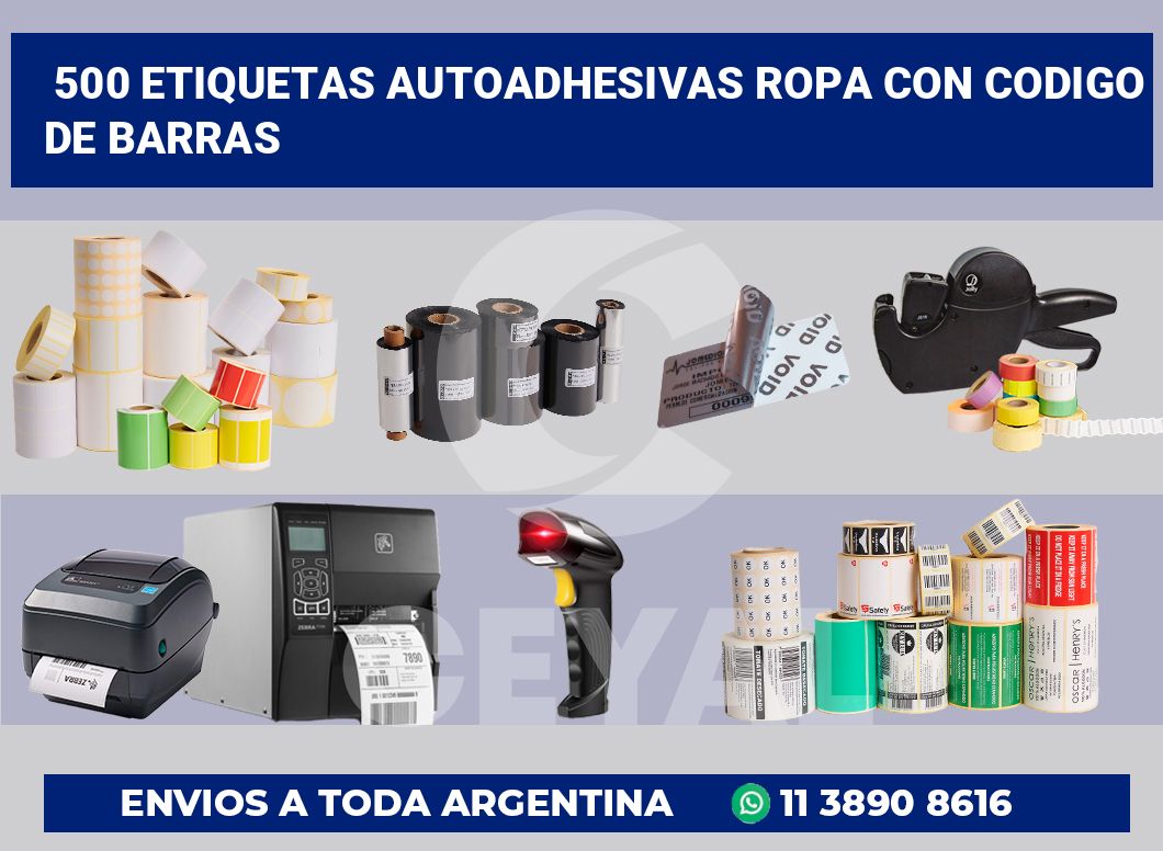 500 Etiquetas autoadhesivas ropa con codigo de barras