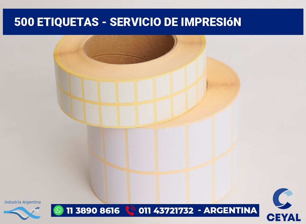 500 etiquetas - servicio de impresión