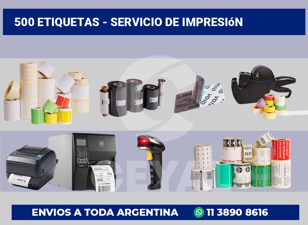 500 etiquetas – servicio de impresión