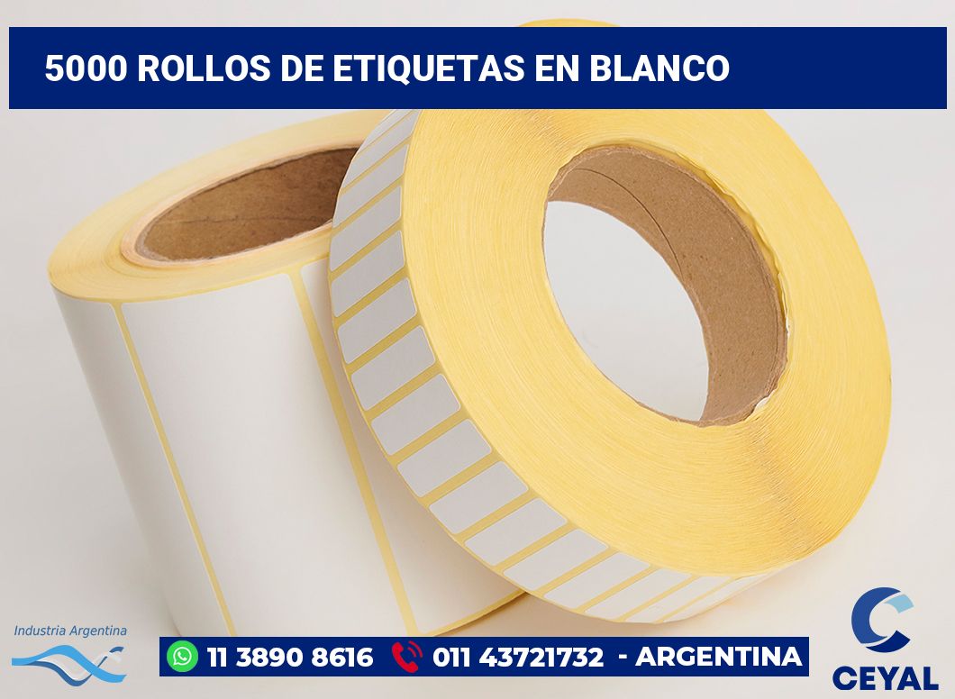 5000 Rollos de etiquetas en blanco