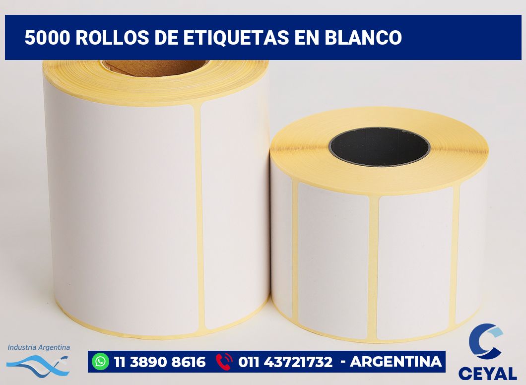 5000 Rollos de etiquetas en blanco