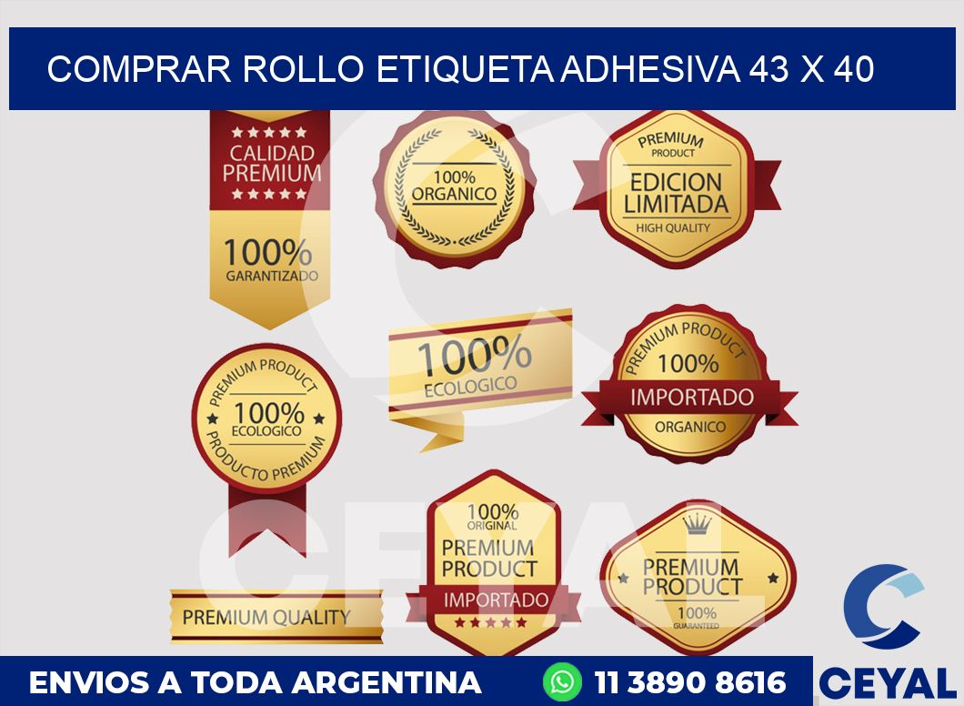 Comprar rollo etiqueta adhesiva 43 x 40