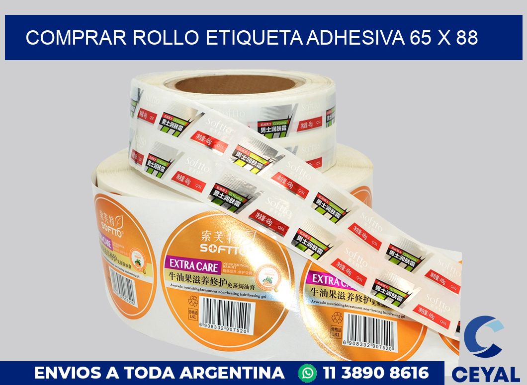 Comprar rollo etiqueta adhesiva 65 x 88