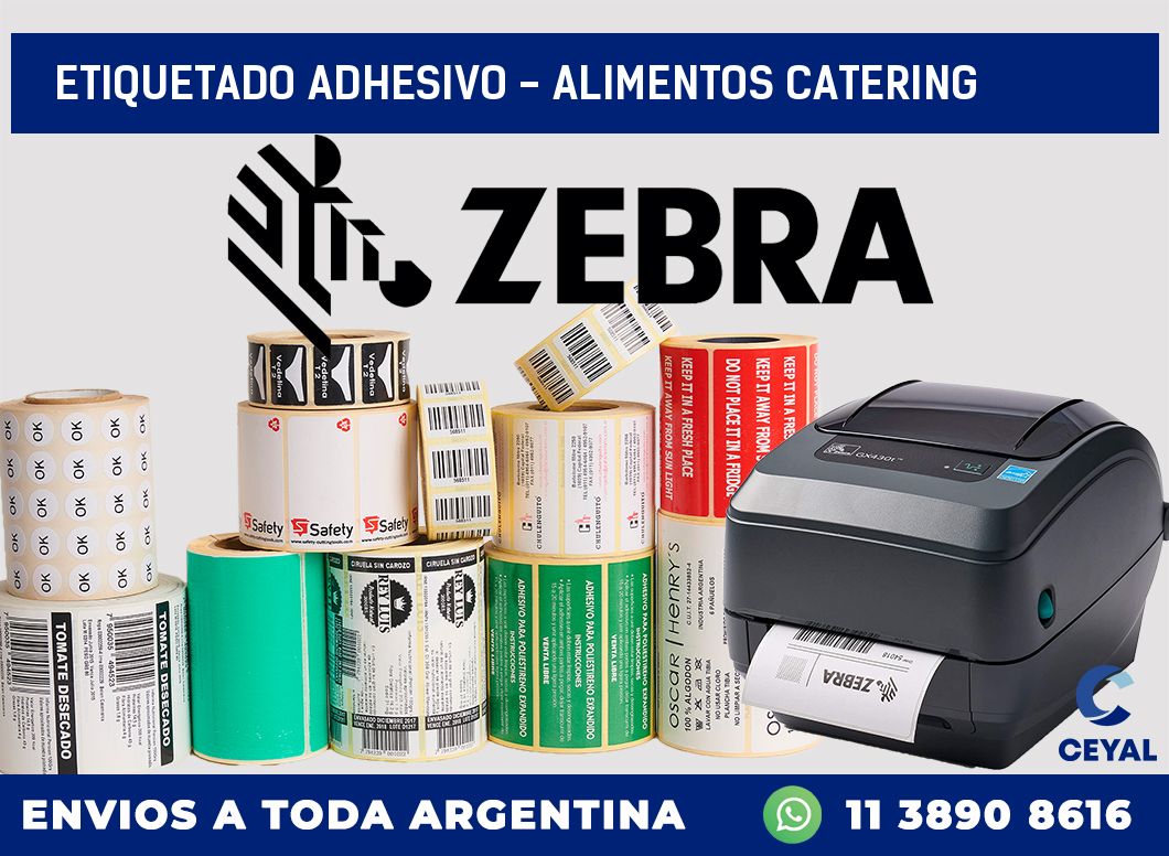 Etiquetado adhesivo - alimentos catering