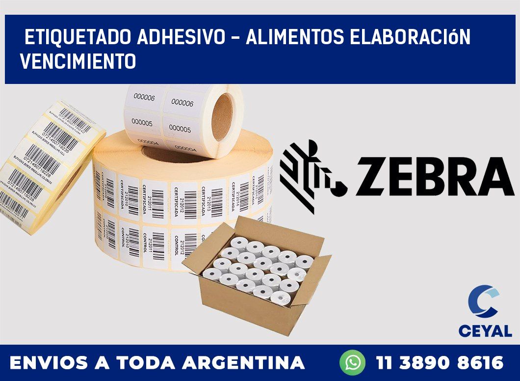Etiquetado adhesivo – alimentos elaboración vencimiento