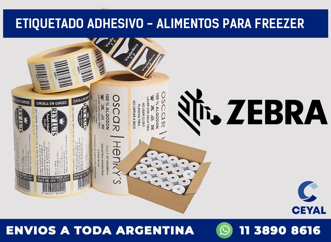 Etiquetado adhesivo - alimentos para freezer