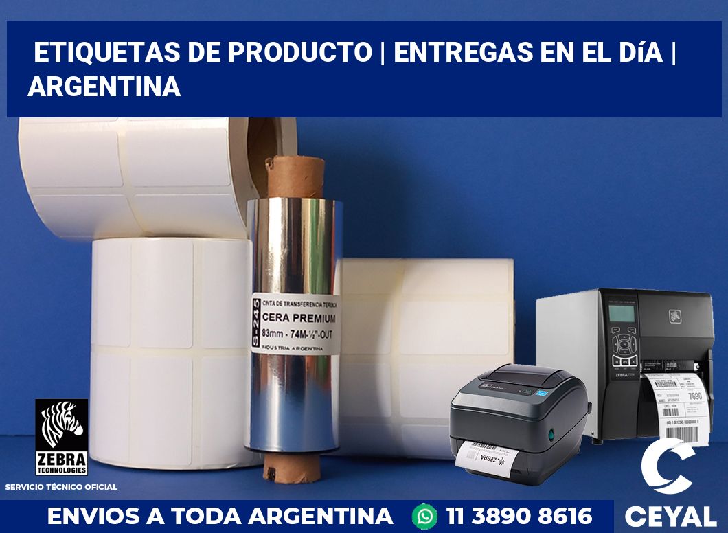 Etiquetas de producto | Entregas en el día | Argentina