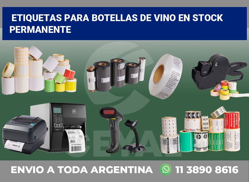 Etiquetas para Botellas de Vino en Stock Permanente