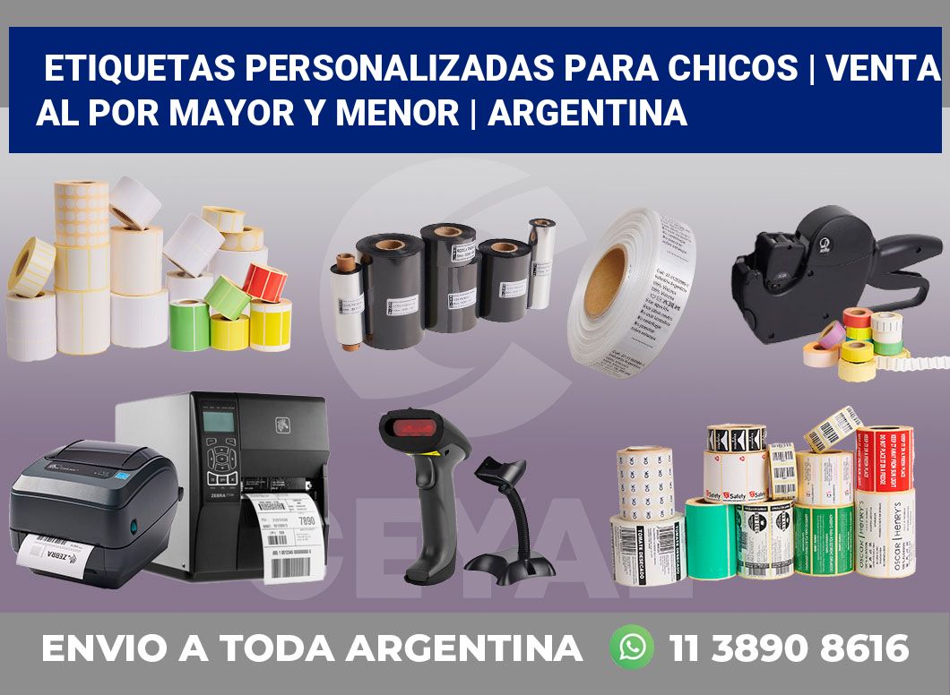 Etiquetas personalizadas para chicos | Venta al por mayor y menor | Argentina