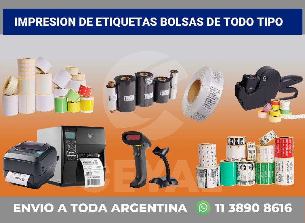 Impresion de etiquetas bolsas de todo tipo