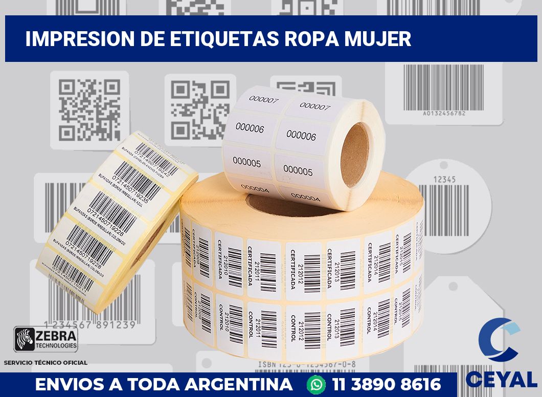 Impresion de etiquetas ropa mujer