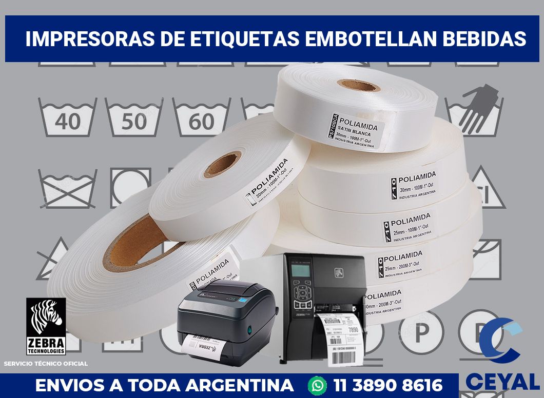 Impresoras de etiquetas Embotellan bebidas