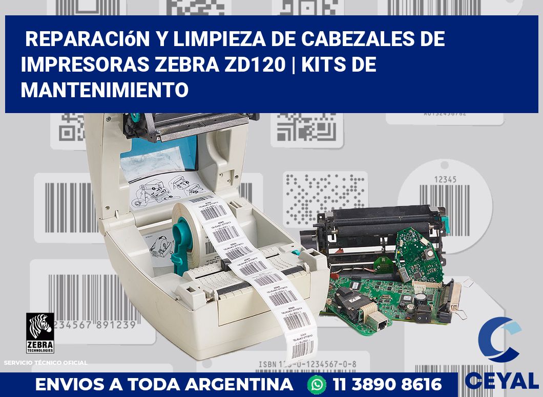 Reparación y limpieza de cabezales de impresoras Zebra ZD120 | Kits de mantenimiento