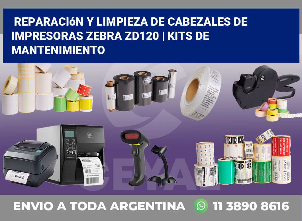 Reparación y limpieza de cabezales de impresoras Zebra ZD120 | Kits de mantenimiento