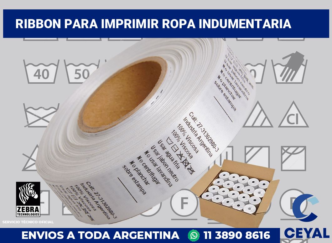 Ribbon para imprimir ropa indumentaria