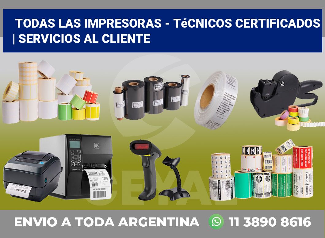 Todas las impresoras – Técnicos certificados | Servicios al cliente