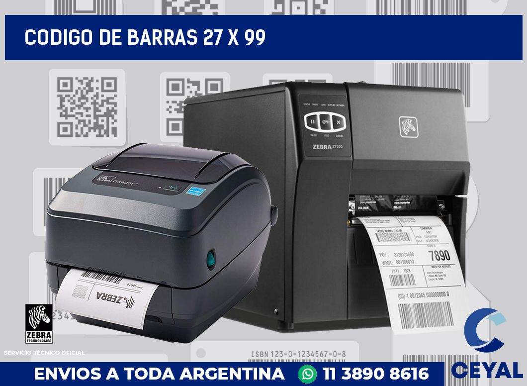 codigo de barras 27 x 99