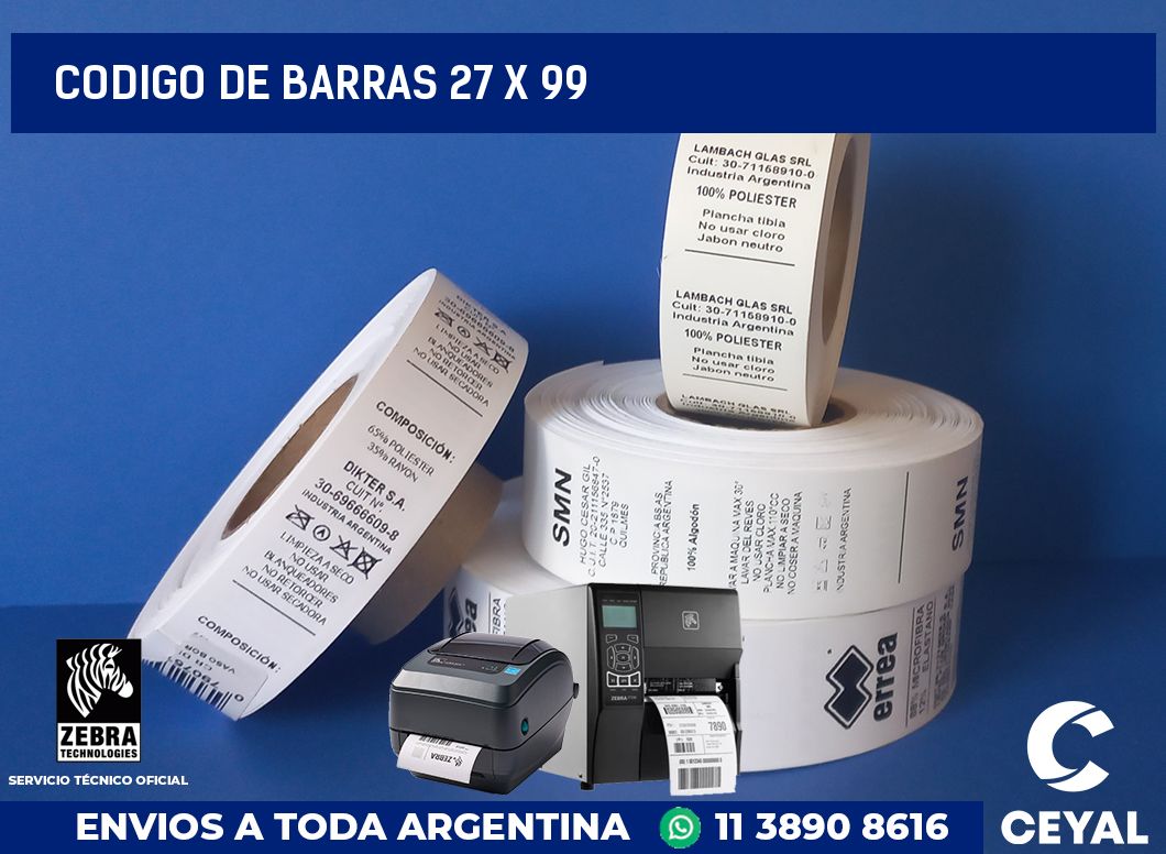 codigo de barras 27 x 99