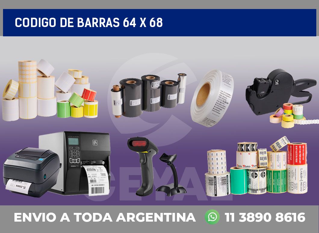 codigo de barras 64 x 68