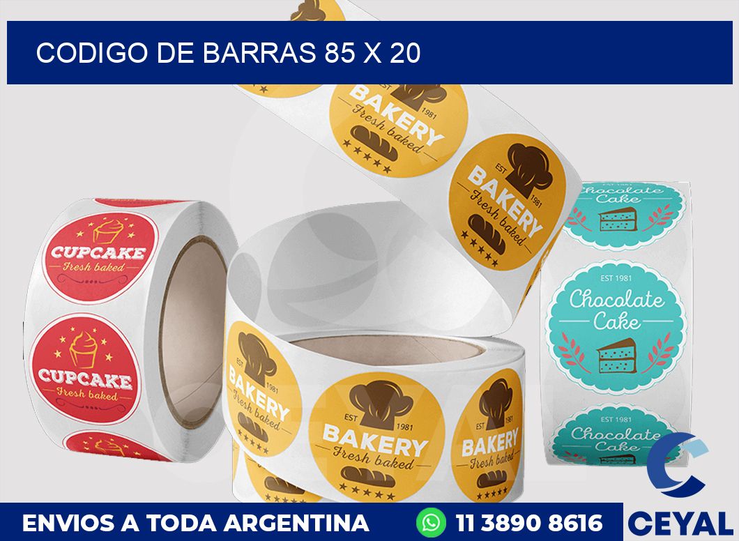 codigo de barras 85 x 20