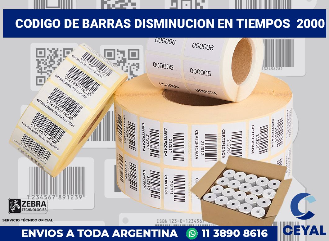 codigo de barras disminucion en tiempos  2000