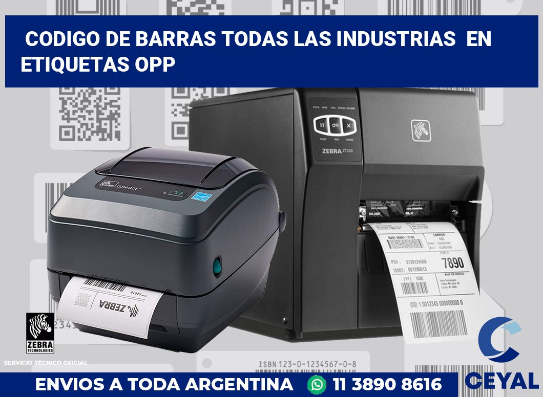 codigo de barras todas las industrias en etiquetas OPP