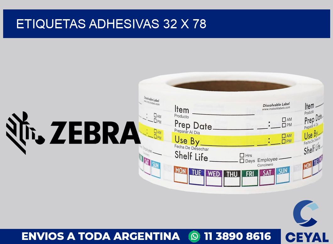 etiquetas adhesivas 32 x 78