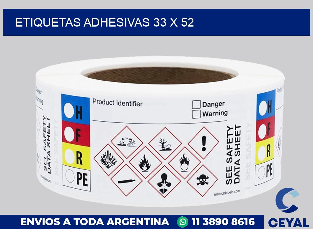 etiquetas adhesivas 33 x 52