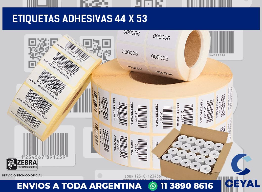 etiquetas adhesivas 44 x 53