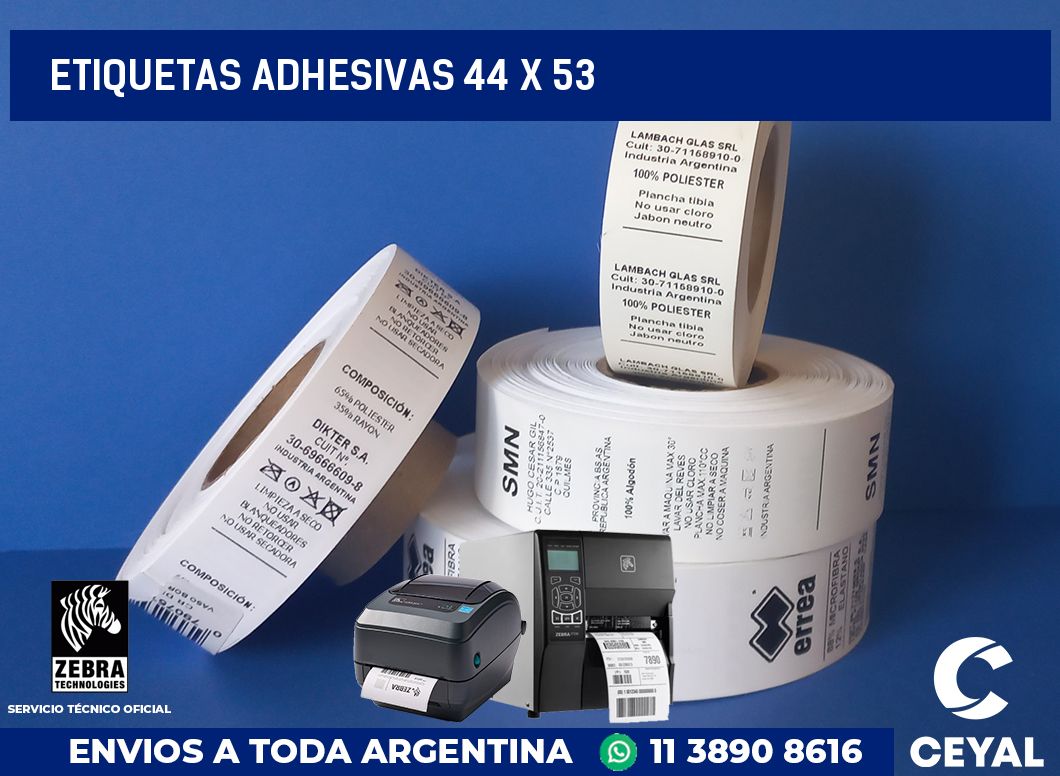etiquetas adhesivas 44 x 53