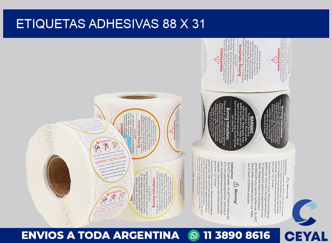 etiquetas adhesivas 88 x 31