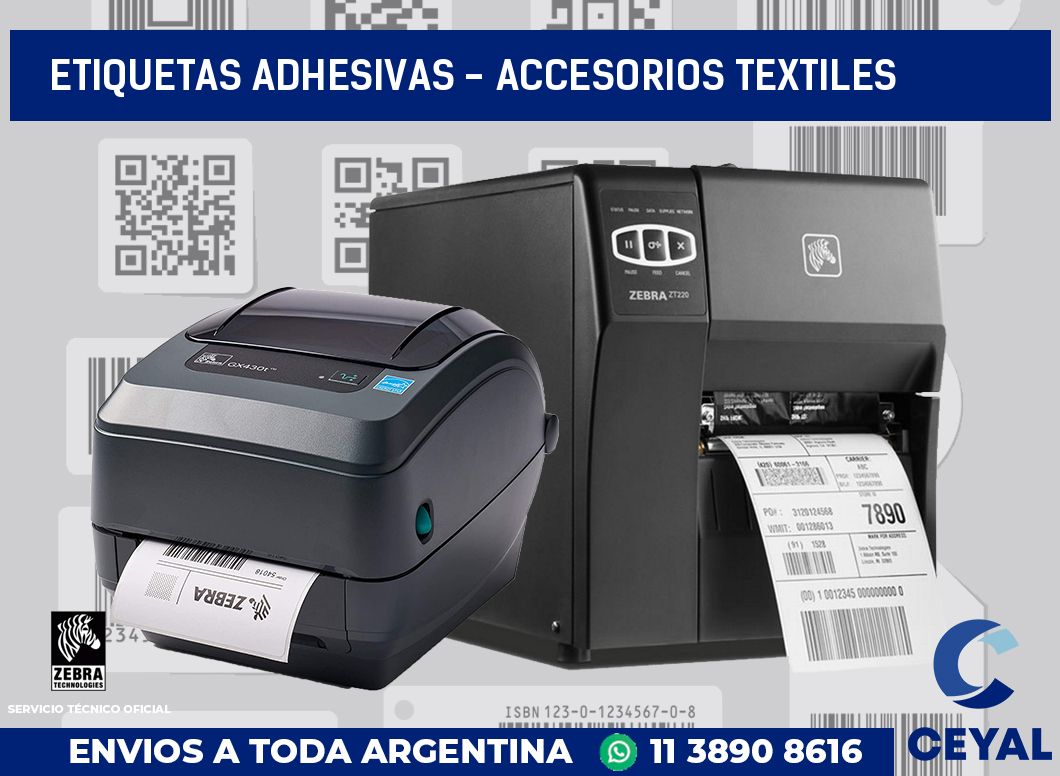 etiquetas adhesivas - accesorios textiles