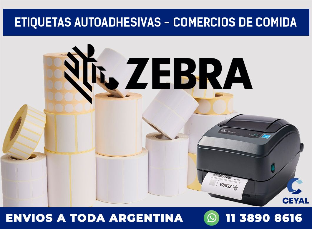 etiquetas autoadhesivas - comercios de comida
