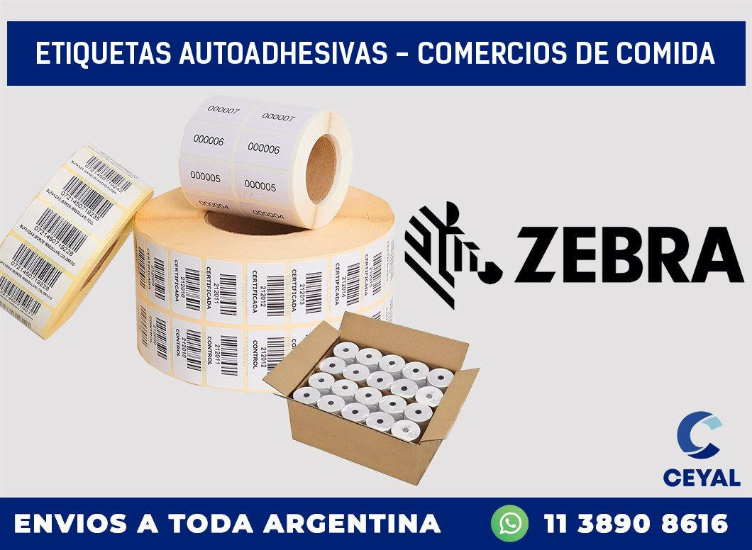 etiquetas autoadhesivas – comercios de comida