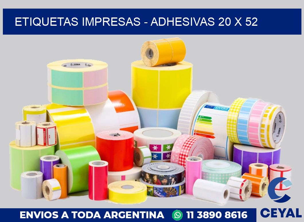 etiquetas impresas – Adhesivas 20 x 52