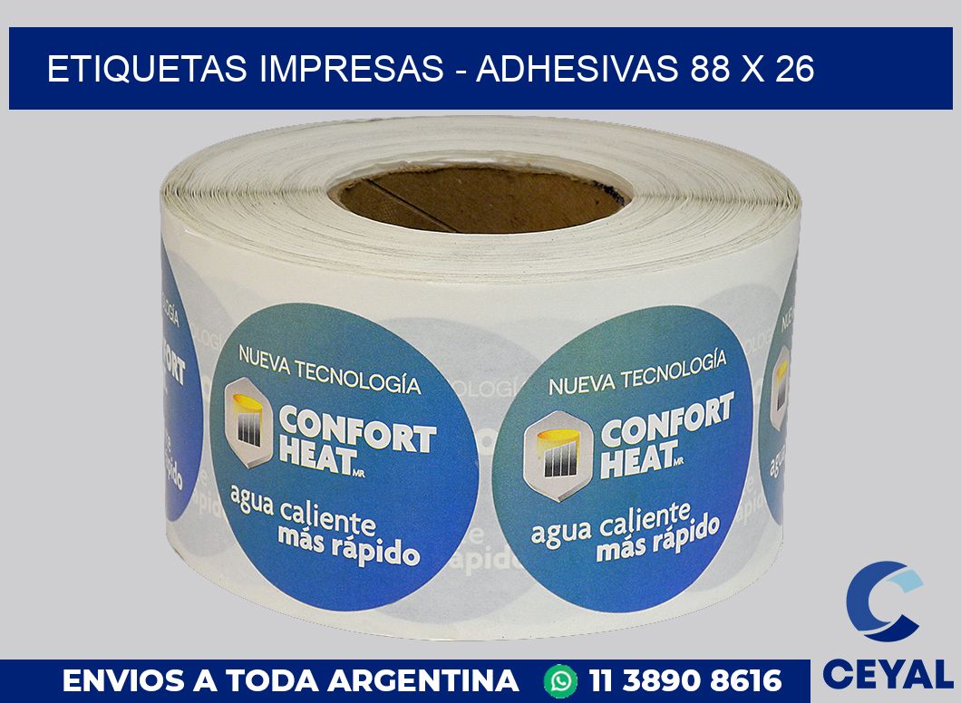 etiquetas impresas – Adhesivas 88 x 26