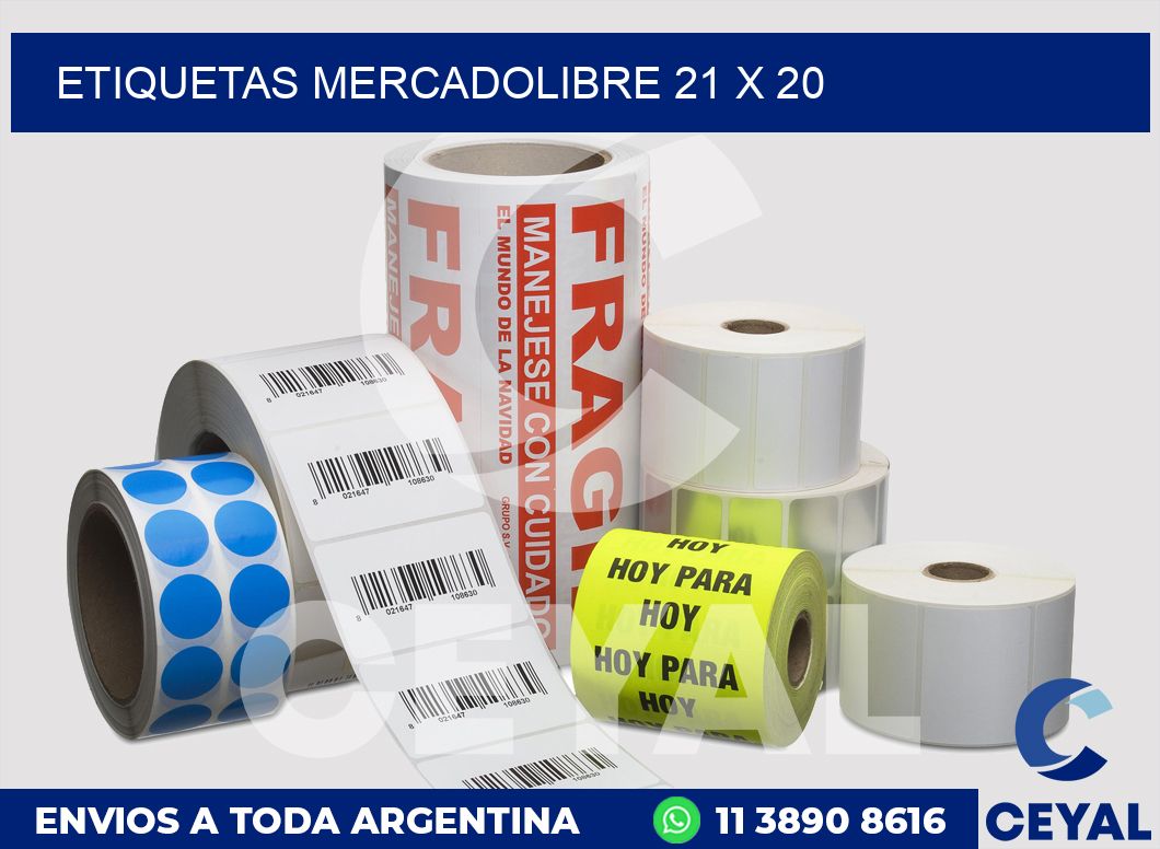 etiquetas mercadolibre 21 x 20