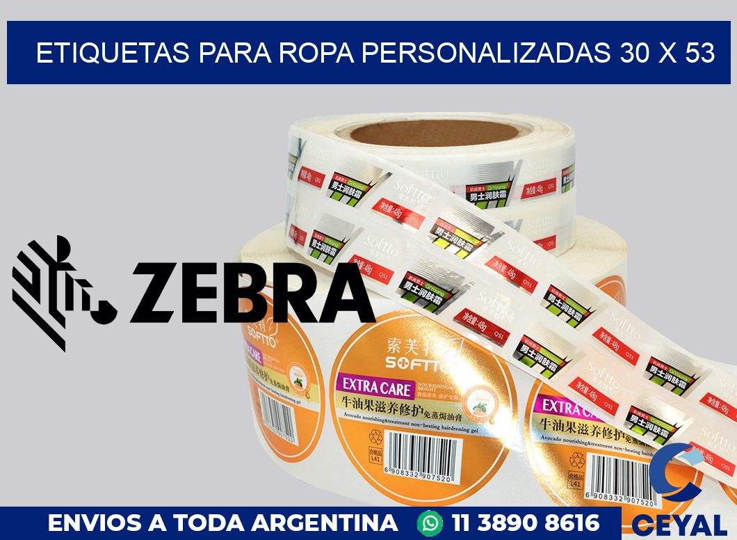 etiquetas para ropa personalizadas 30 x 53