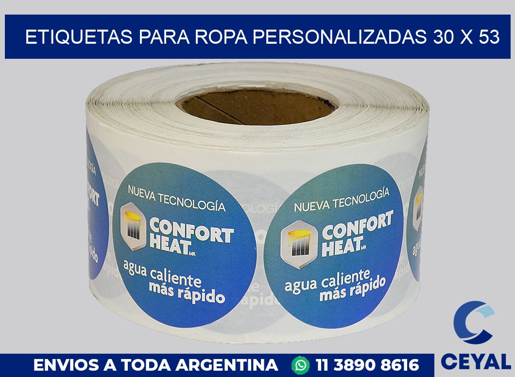 etiquetas para ropa personalizadas 30 x 53