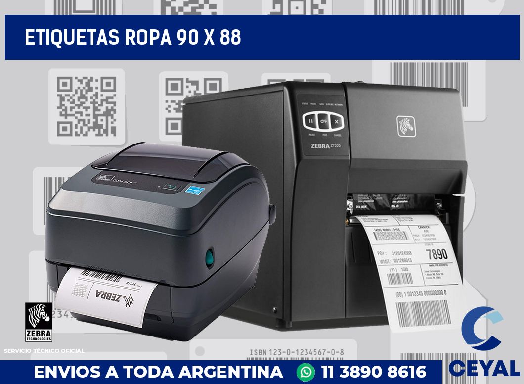 etiquetas ropa 90 x 88