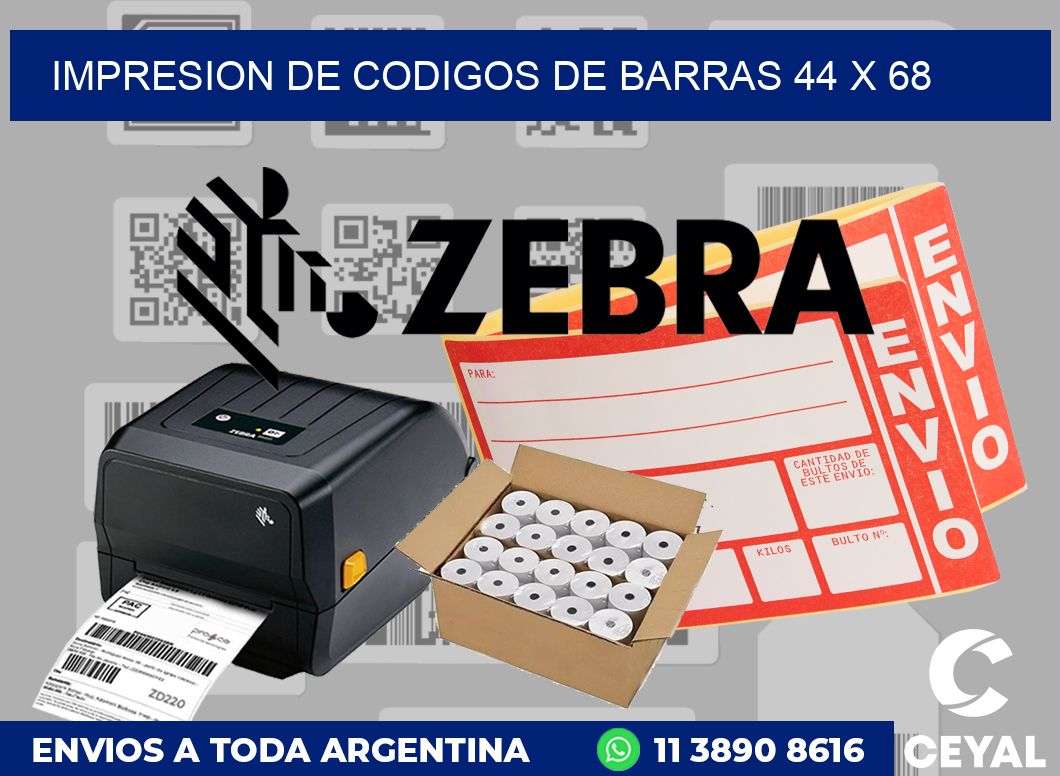 impresion de codigos de barras 44 x 68